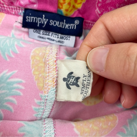 Simply Southern Pink Yellow Pineapple Fruit Leggings Stretch Women One Size - Picture 4 of 5